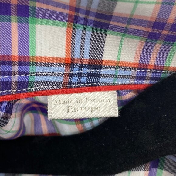 Eton Plaid Long Sleeve Button Down Shirt Men’s Size M - Picture 5 of 7